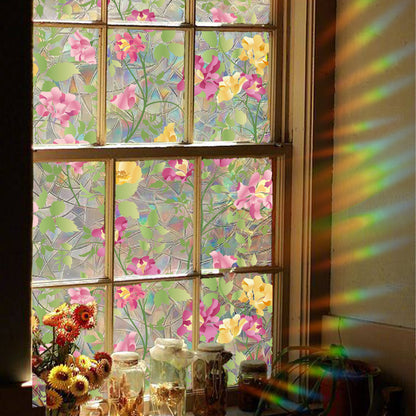 Plant and flower window stickers for glass, decorative decals for bedrooms, living rooms, kitchens, and bathrooms, renovation film