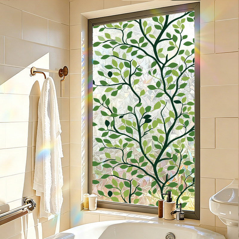 Plant and flower window stickers for glass, decorative decals for bedrooms, living rooms, kitchens, and bathrooms, renovation film