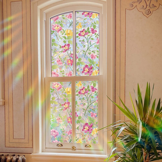 Plant and flower window stickers for glass