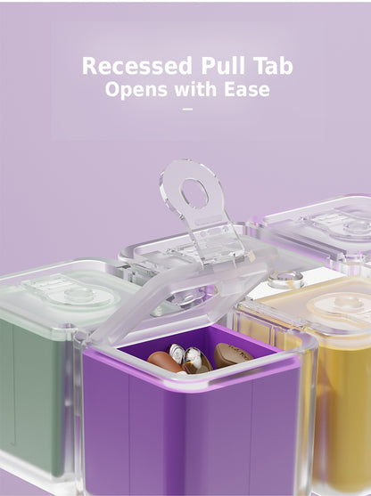 Magnetic Cube Compartment Portable Pill Case