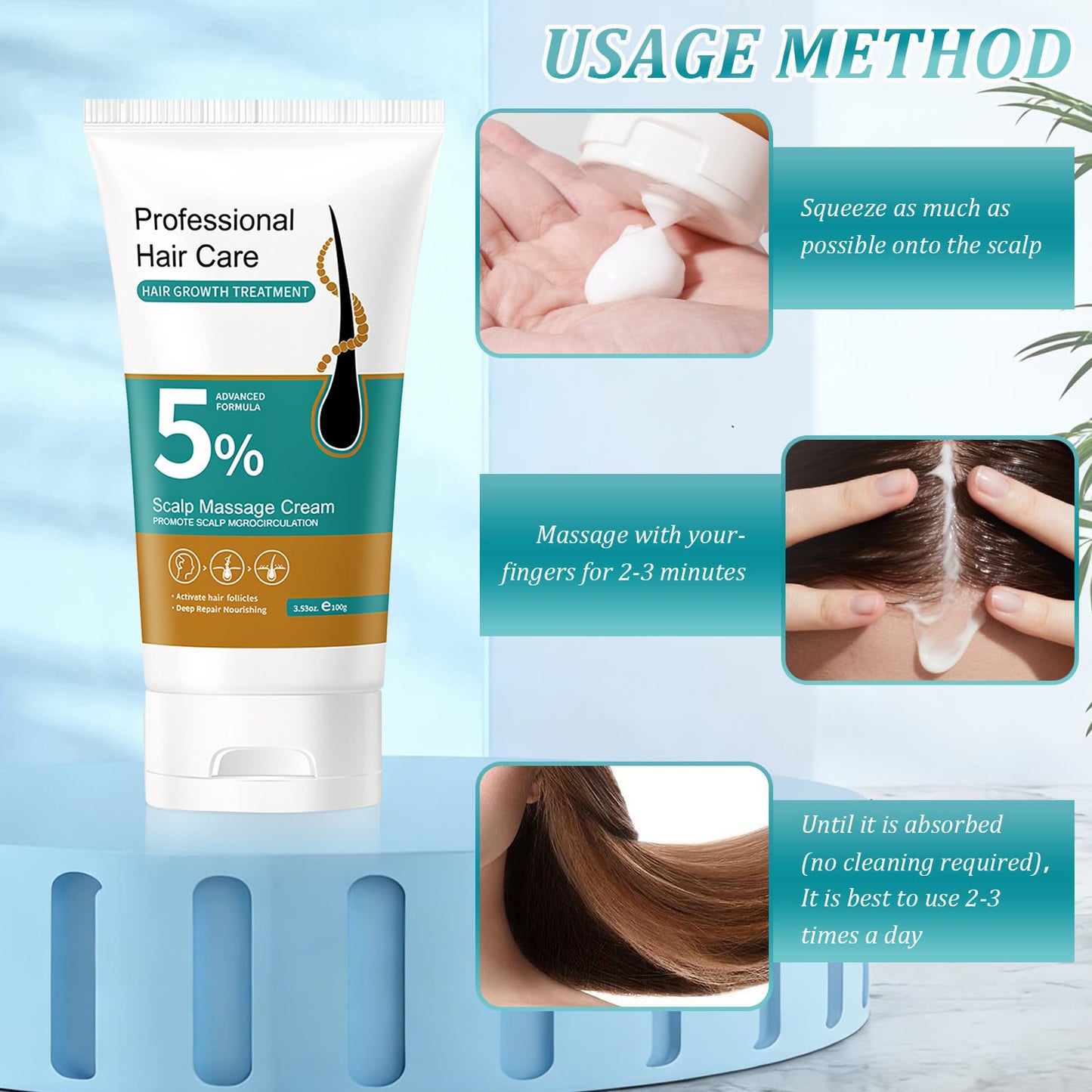 5% Minoxidil Keratin Scalp Soothing Massage Cream