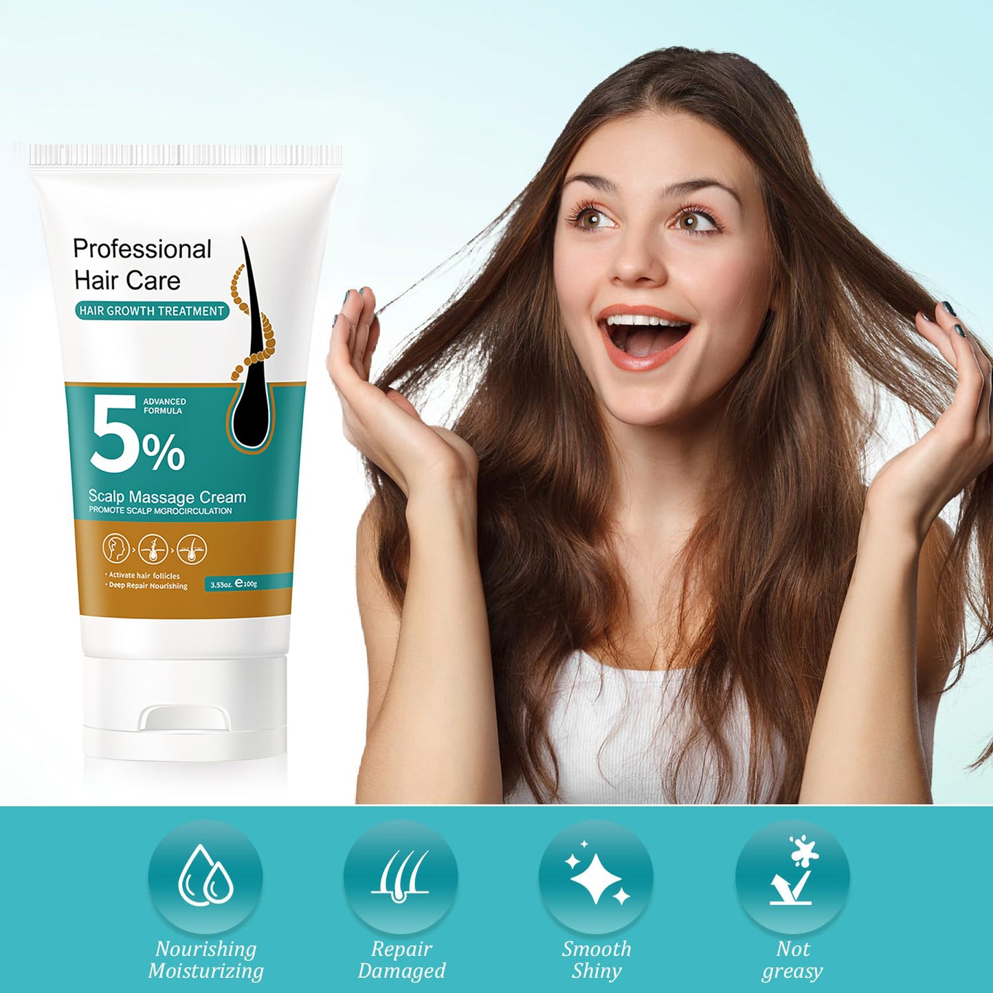 5% Minoxidil Keratin Scalp Soothing Massage Cream