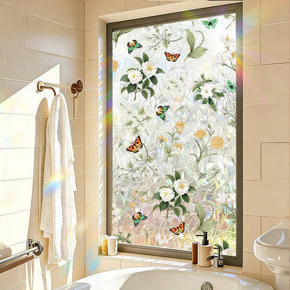 Plant and flower window stickers for glass, decorative decals for bedrooms, living rooms, kitchens, and bathrooms, renovation film