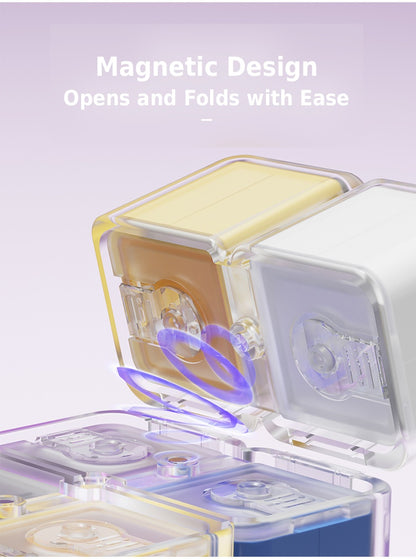 Magnetic Cube Compartment Portable Pill Case