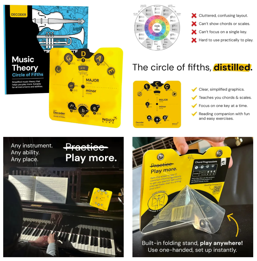🎵 Master Music Theory Faster | Circle of Fifths Decoder & 36-Page Workbook Set