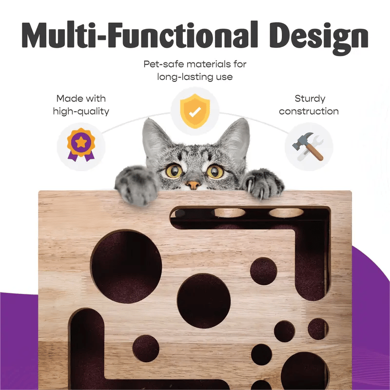 Last Day 49%OFF 🎁🎄Cat Scratch Puzzle Enrichment Box: Nail File Stress Free Alternative to Clippers and Grinders