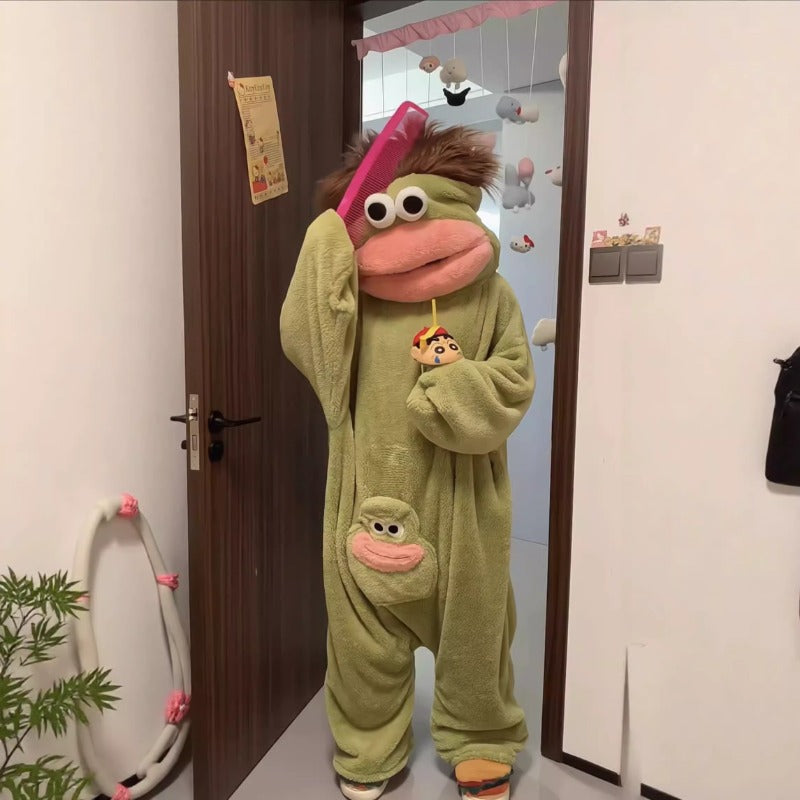 Autumn/Winter Plush Women's Funny Cartoon-Themed Thick Pajama Sets and Matching Loungewear for Couples and Children