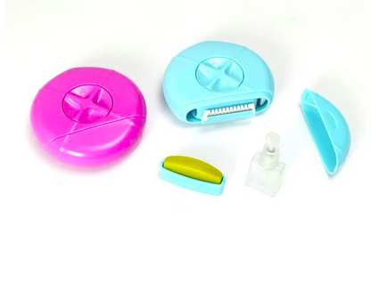 Three-in-one hair removal device — multi-functional, portable travel set for women, including epilator, shaver, and trimmer.