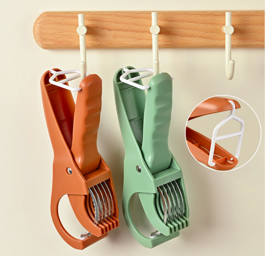 Stainless Steel Vegetable & Fruit Slicer — Adjustable Cucumber, Banana & Salad Slicing Tool with Built-in Onion & Herb Chopper (Kitchen Multi-Function Mandoline)