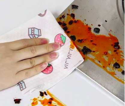 Kitchen disposable cloths—non-linting, oil-resistant, specially designed for kitchen use; pull-out paper towels suitable for both dry and wet cleaning, ideal for lazy users.