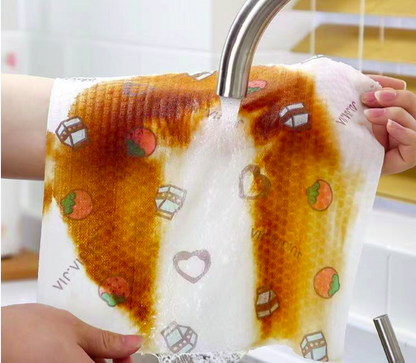 Kitchen disposable cloths—non-linting, oil-resistant, specially designed for kitchen use; pull-out paper towels suitable for both dry and wet cleaning, ideal for lazy users.