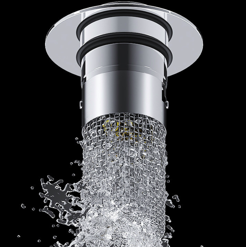 Universal pop-up basin drain plug with brass core for washbasins, sinks, and vanity tops