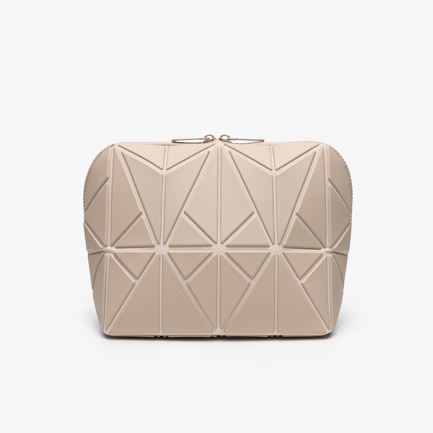 Women’s Large-Capacity Makeup Bag — Travel & Commuting Organizer with Compartmentalized Shell Design and Striped Pattern