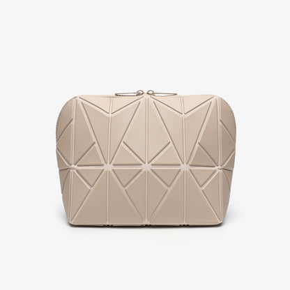 Women’s Large-Capacity Makeup Bag — Travel & Commuting Organizer with Compartmentalized Shell Design and Striped Pattern