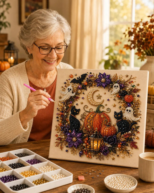 💥 Last Day 49% OFF – 👻✨ Halloween Pearl Art DIY Kit