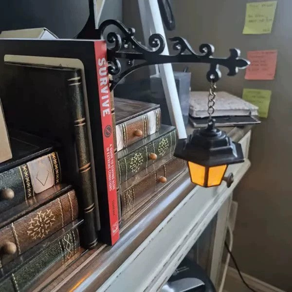 Bring a quiet library atmosphere to your shelves with this miniature hanging lantern for you 📖😍