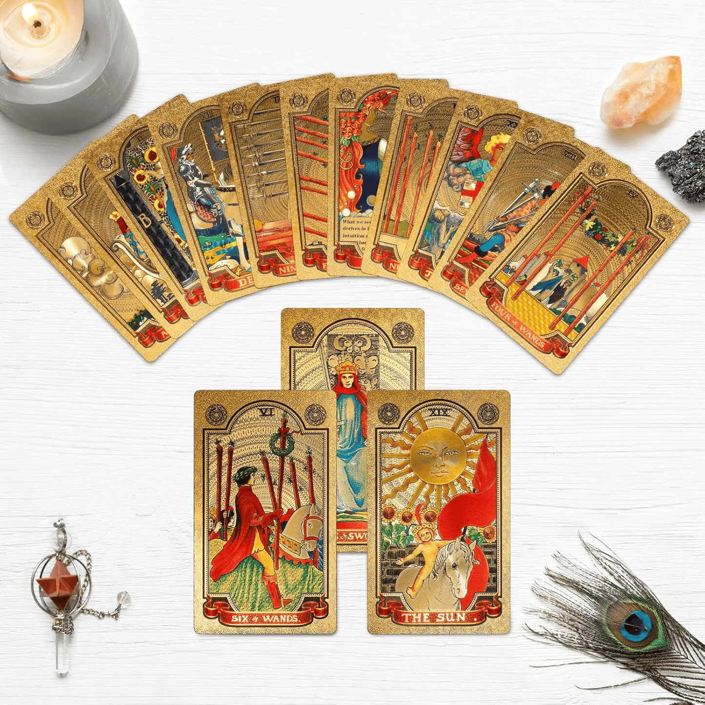 78-Card Gold Foil Tarot Deck: Where Elegance Meets Divination ✨