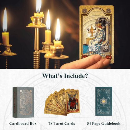 78-Card Gold Foil Tarot Deck: Where Elegance Meets Divination ✨