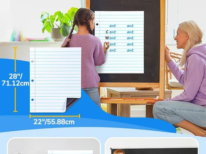 📝✨Giant Magnetic Lined Paper Whiteboard 28 x 22 – 🧑‍🏫💕Perfect for Teaching. Writing Practice. To-Do Lists & Daily Planning( ✨ Write. Wipe & Reus)