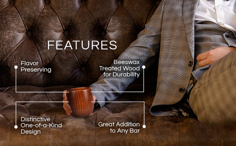 🍵Handmade and Charred Drinking Vessel -Original Wooden Bourbon Drinking Cup