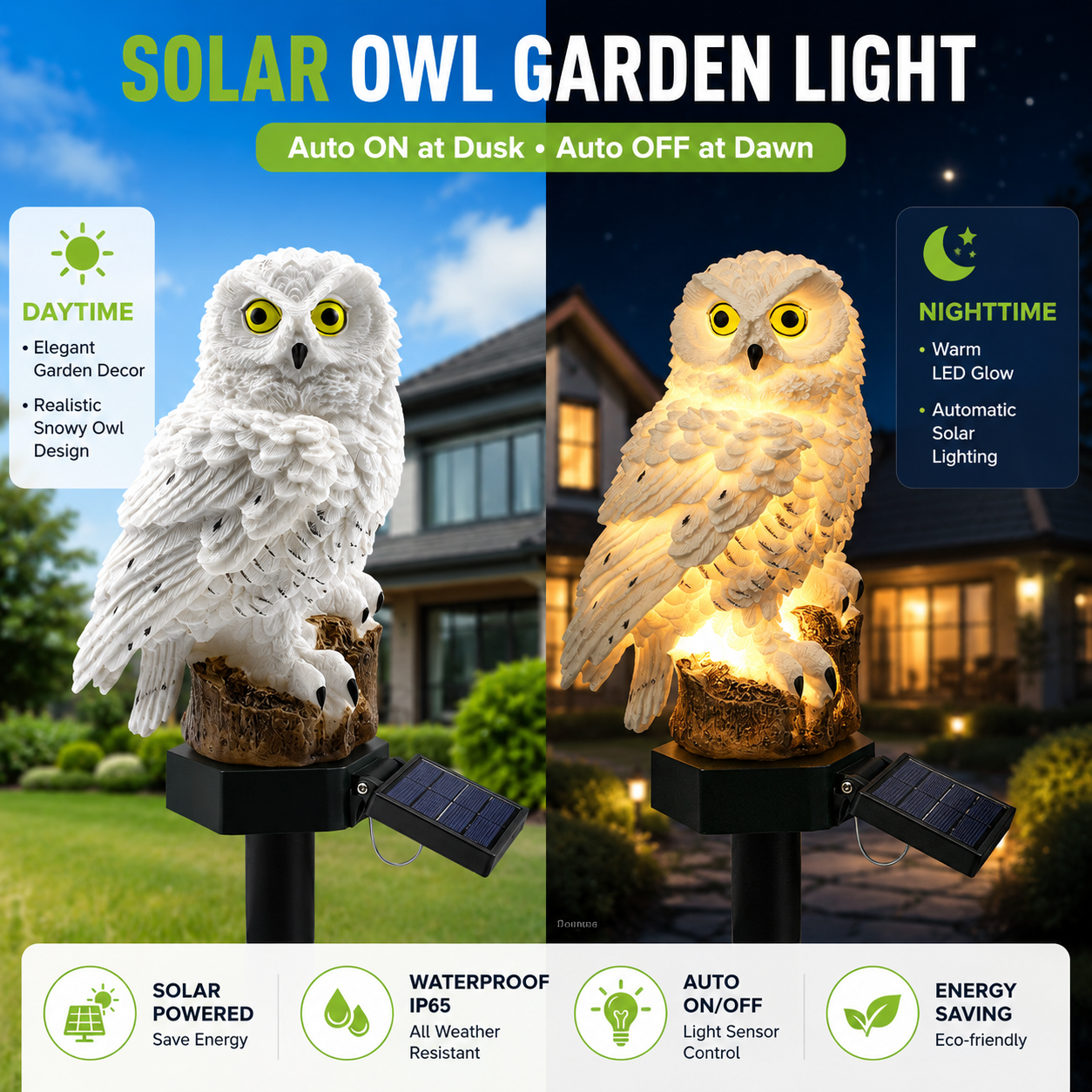 SOLAR OWL GARDEN LIGHT