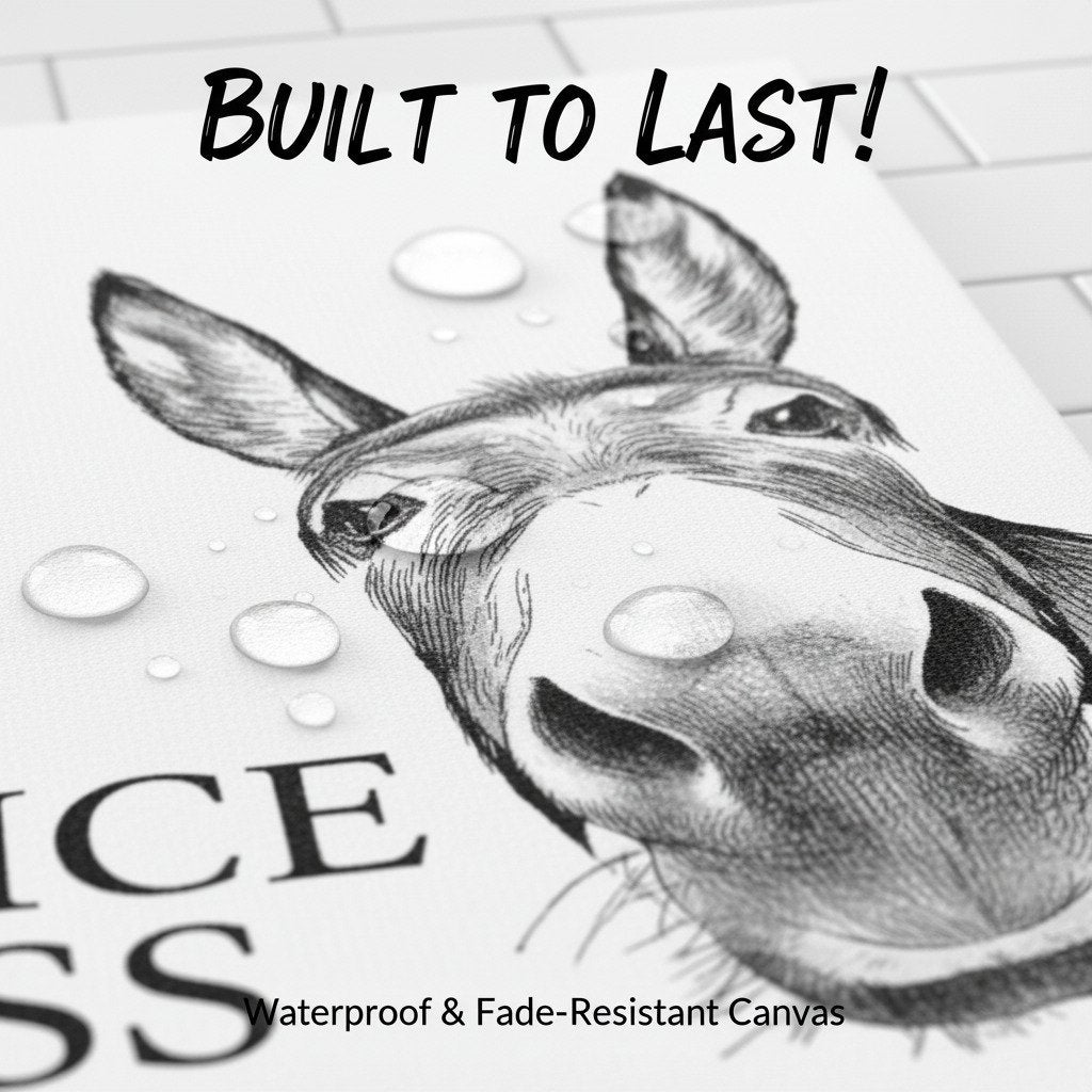 Funny Bathroom Wall Art - Nice Ass Donkey Print