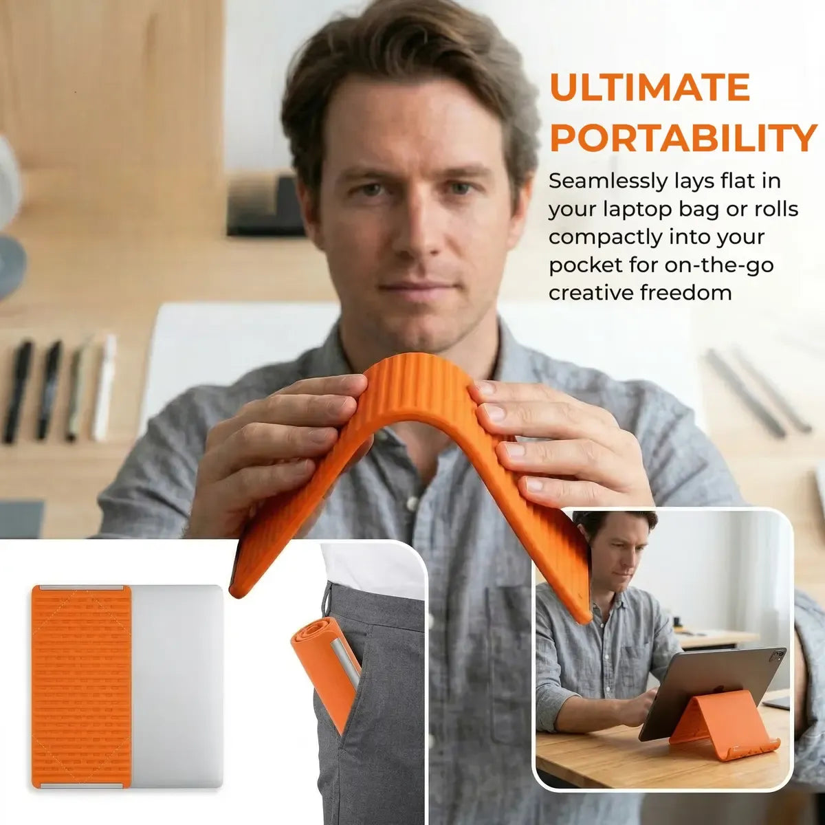 Flexible silicon  Phone holder stand. Bendable Rollable Foldable Design