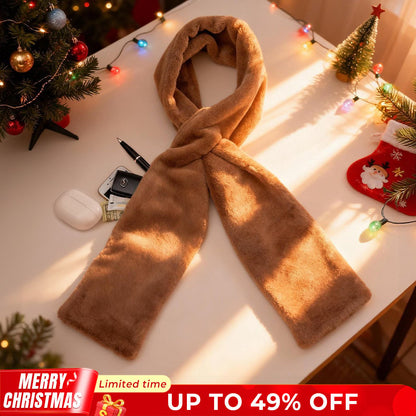❄️ Faux-Fur Pull-Through Scarf with Hidden Pocket
