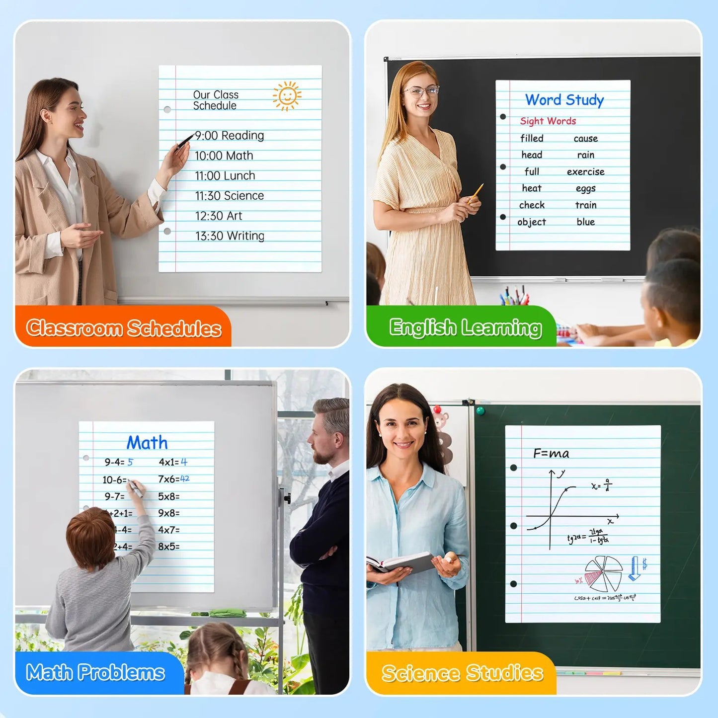 📝✨Giant Magnetic Lined Paper Whiteboard 28 x 22 – 🧑‍🏫💕Perfect for Teaching. Writing Practice. To-Do Lists & Daily Planning( ✨ Write. Wipe & Reus)