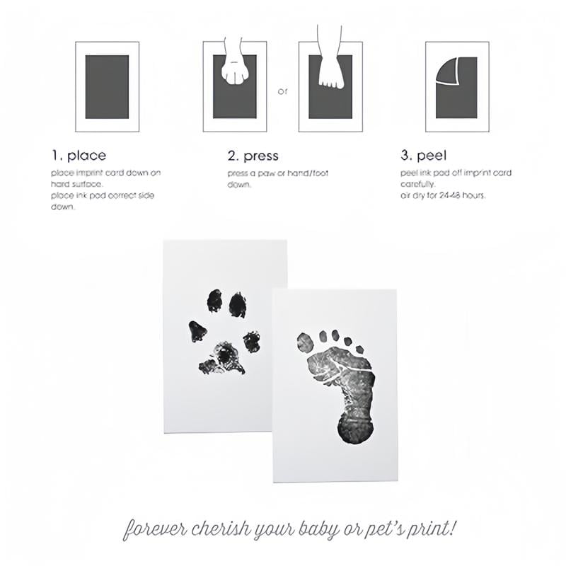 🐾Paw Print Kit for Dogs & Cats - 4-Pcs Mess-Free Ink Pads. 2 Photo Frames | Clean Touch Pet Paw and Nose Print Keepsake Memorial Gift