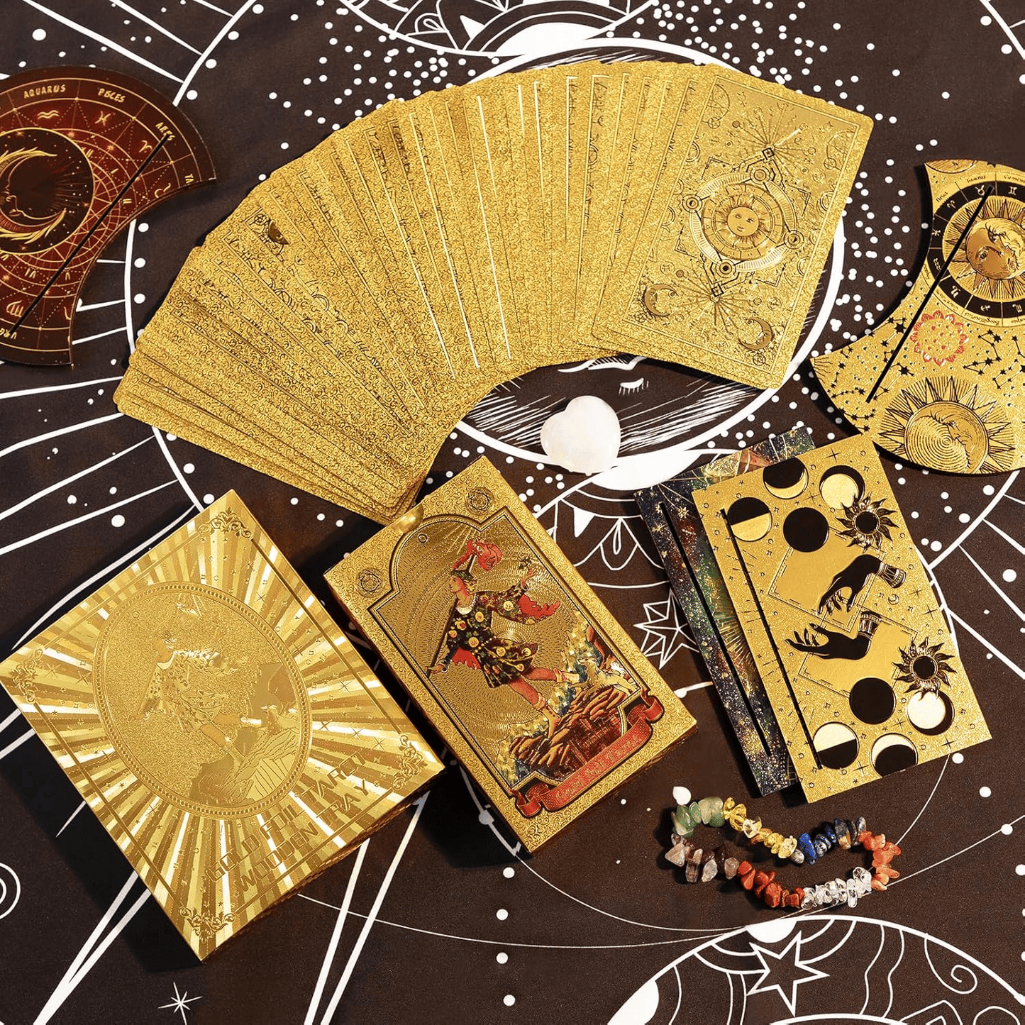 78-Card Gold Foil Tarot Deck: Where Elegance Meets Divination ✨