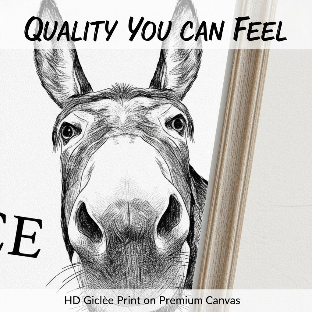 Funny Bathroom Wall Art - Nice Ass Donkey Print