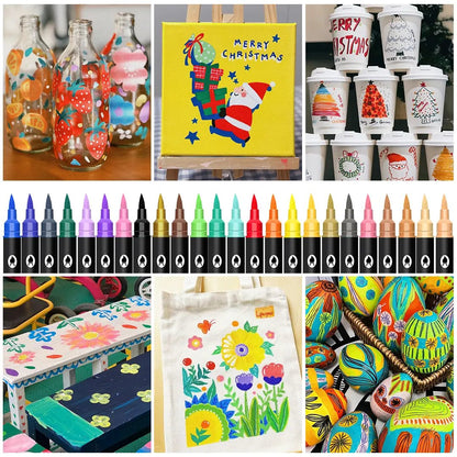 🔥Last Day Promotion-49%OFF - Dual Tip Acrylic Paint Pen Marker - 24/48/72/120Colors