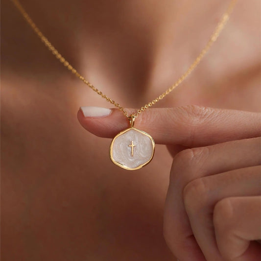 New Arrival✨The Serene Faith Vintage Oval Cross Necklace