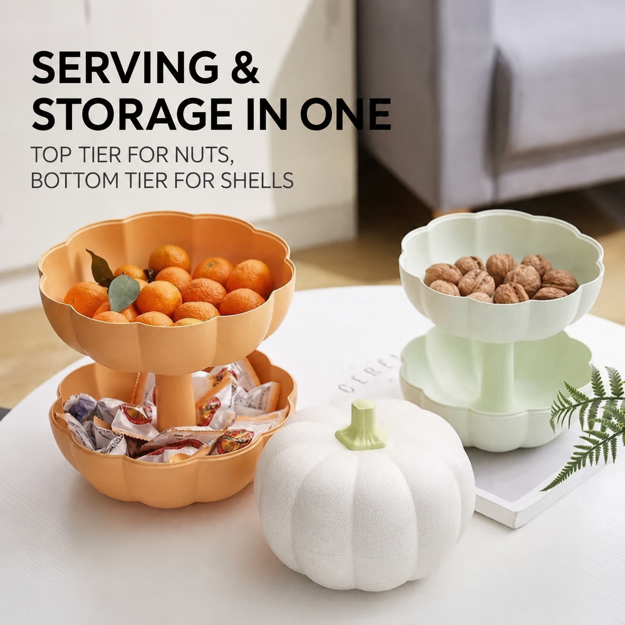 Pumpkin Double-layer Dried Fruit Tray