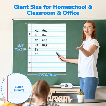 📝✨Giant Magnetic Lined Paper Whiteboard 28 x 22 – 🧑‍🏫💕Perfect for Teaching. Writing Practice. To-Do Lists & Daily Planning( ✨ Write. Wipe & Reus)