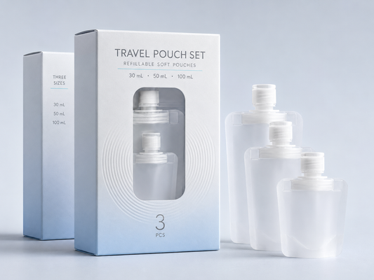 Portable squeeze refillable bottles for travel and business trips