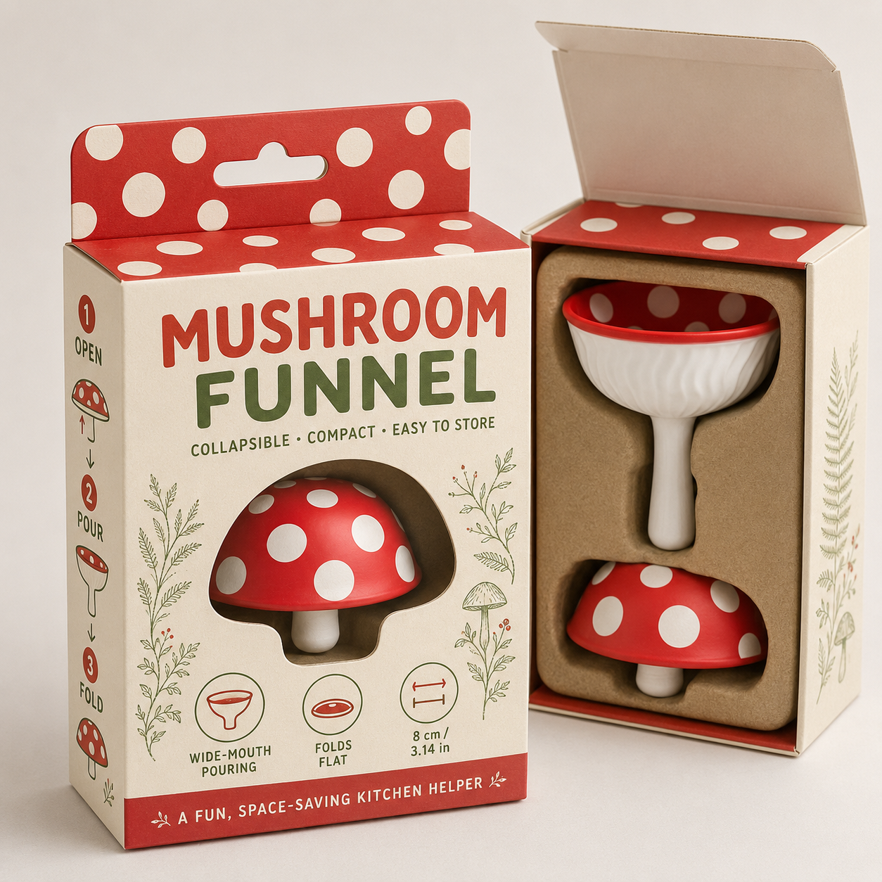Mushroom-shaped household mini funnel