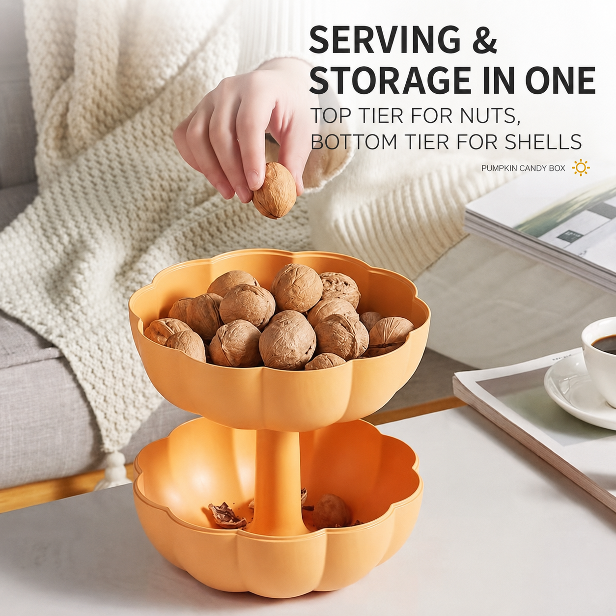Pumpkin Double-layer Dried Fruit Tray