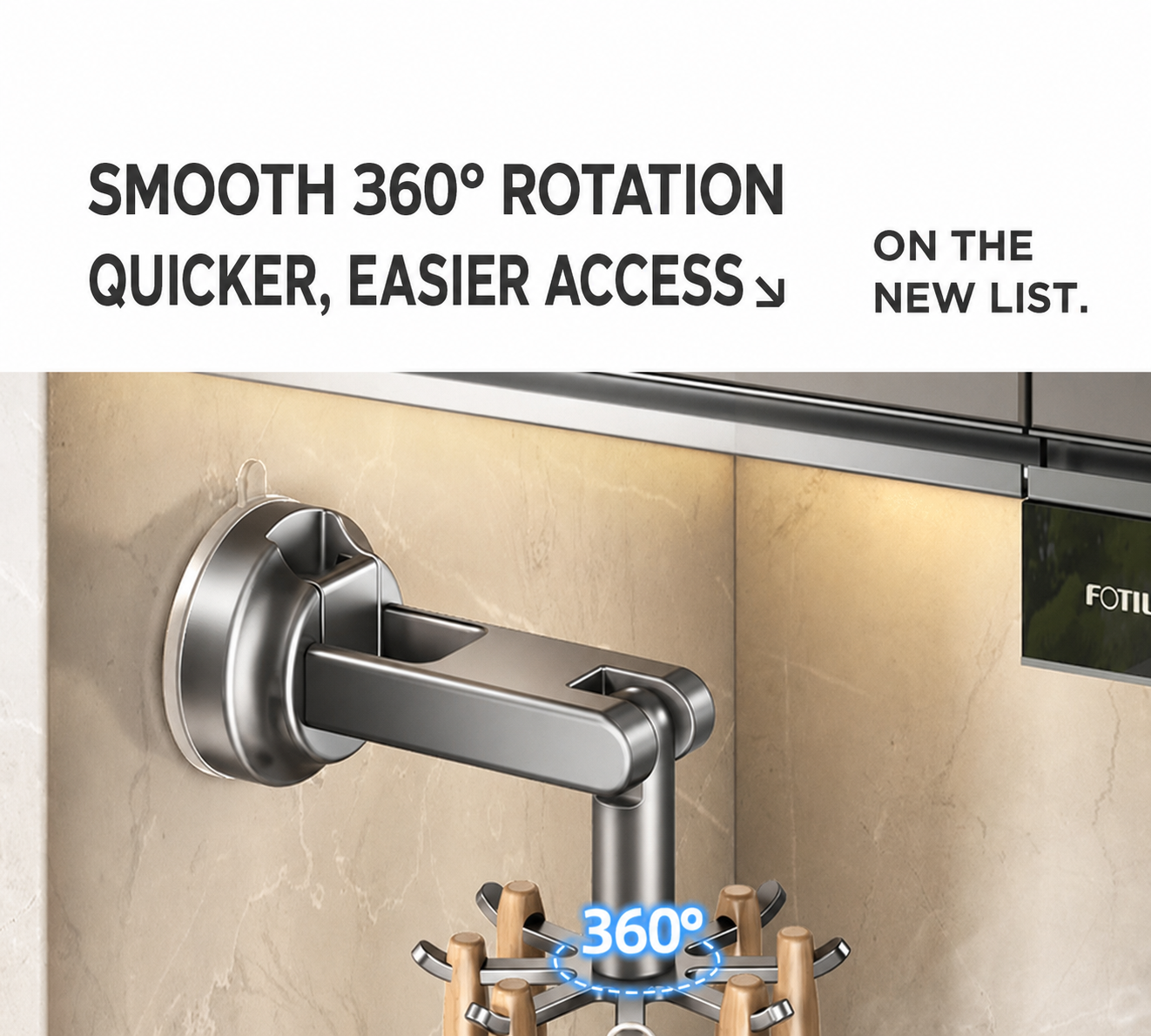 Rotating Hook Multi-Functional Storage Rack