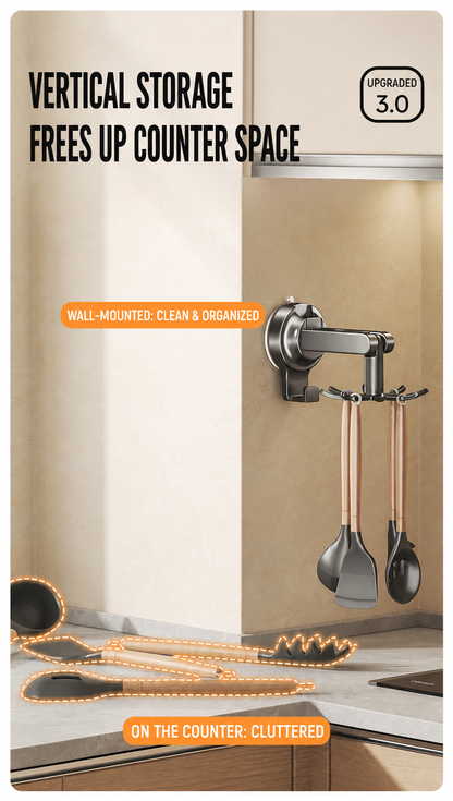 Rotating Hook Multi-Functional Storage Rack