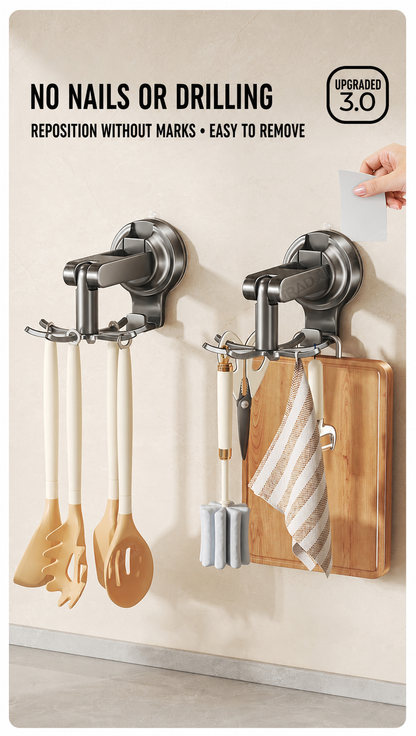 Rotating Hook Multi-Functional Storage Rack