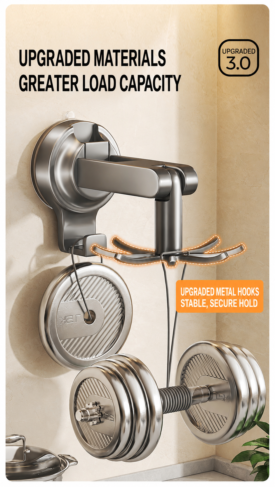 Rotating Hook Multi-Functional Storage Rack