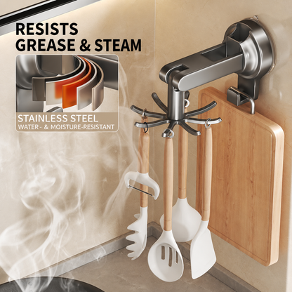 Rotating Hook Multi-Functional Storage Rack