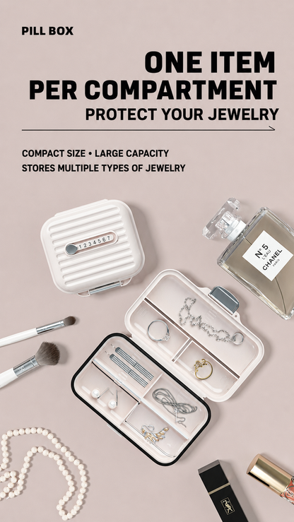 Sealed Mini Portable Compartmentalized Pill Box