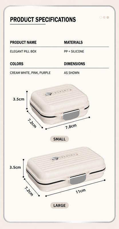 Sealed Mini Portable Compartmentalized Pill Box