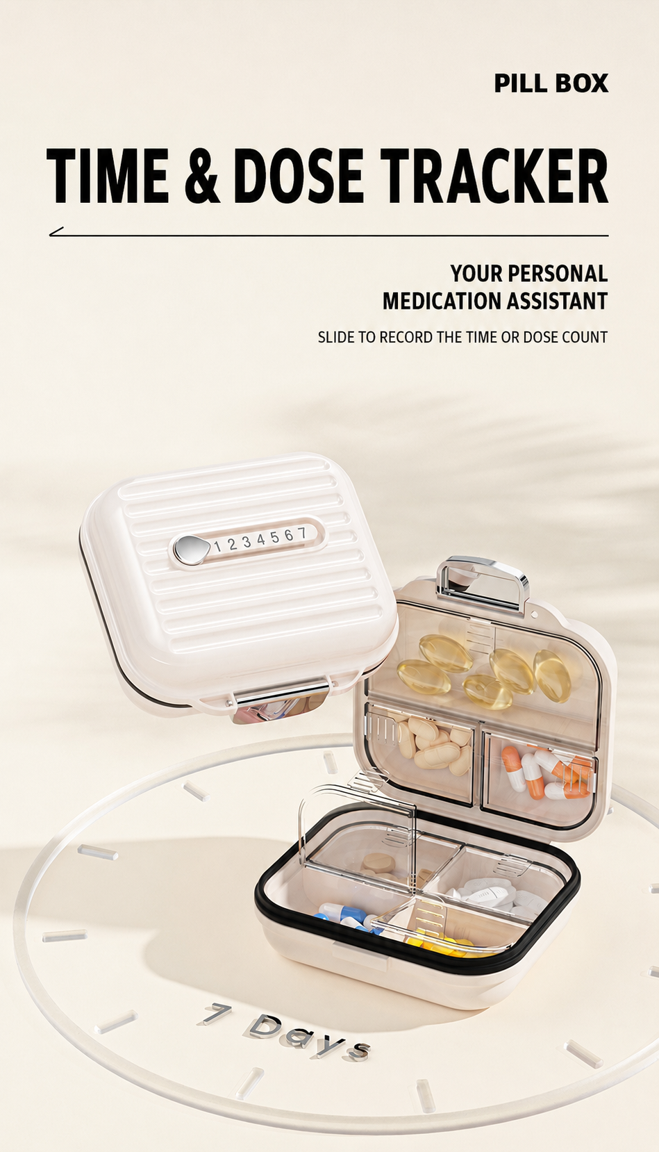 Sealed Mini Portable Compartmentalized Pill Box