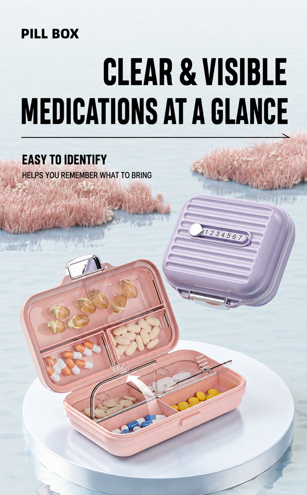 Sealed Mini Portable Compartmentalized Pill Box