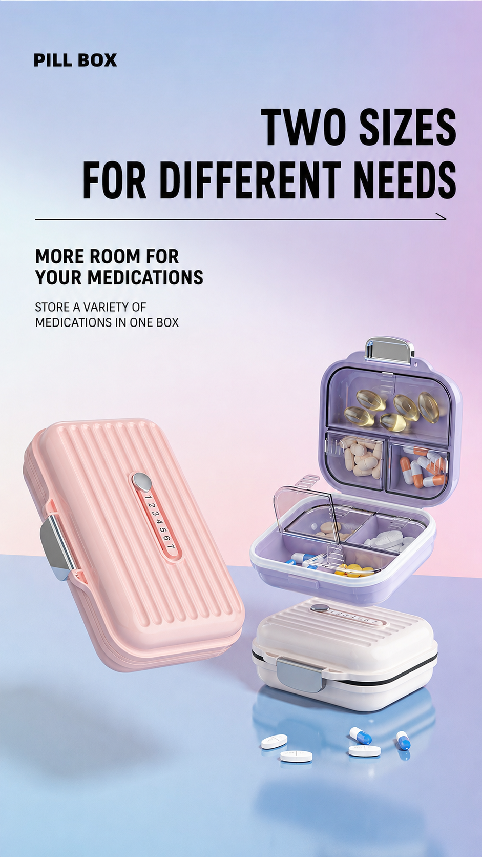 Sealed Mini Portable Compartmentalized Pill Box