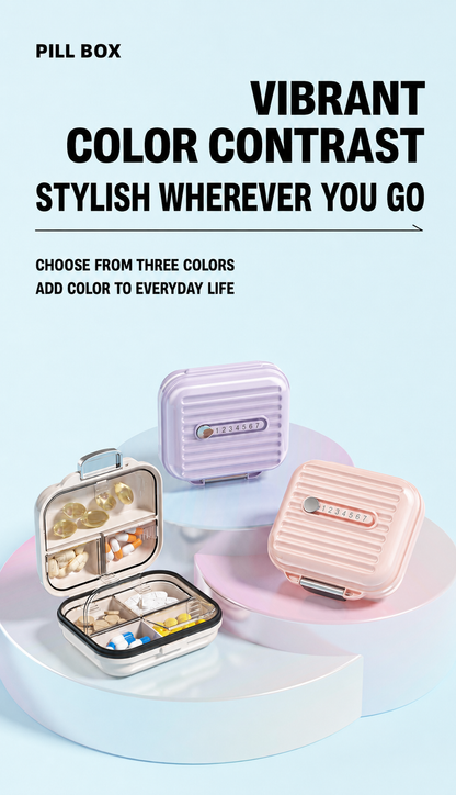 Sealed Mini Portable Compartmentalized Pill Box